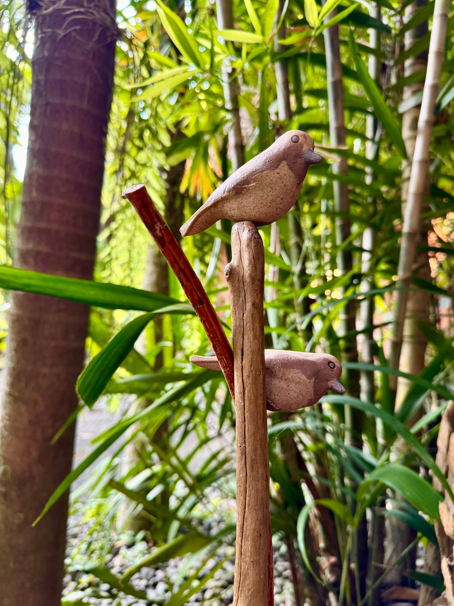 Birds on Vines and Driftwood Vase