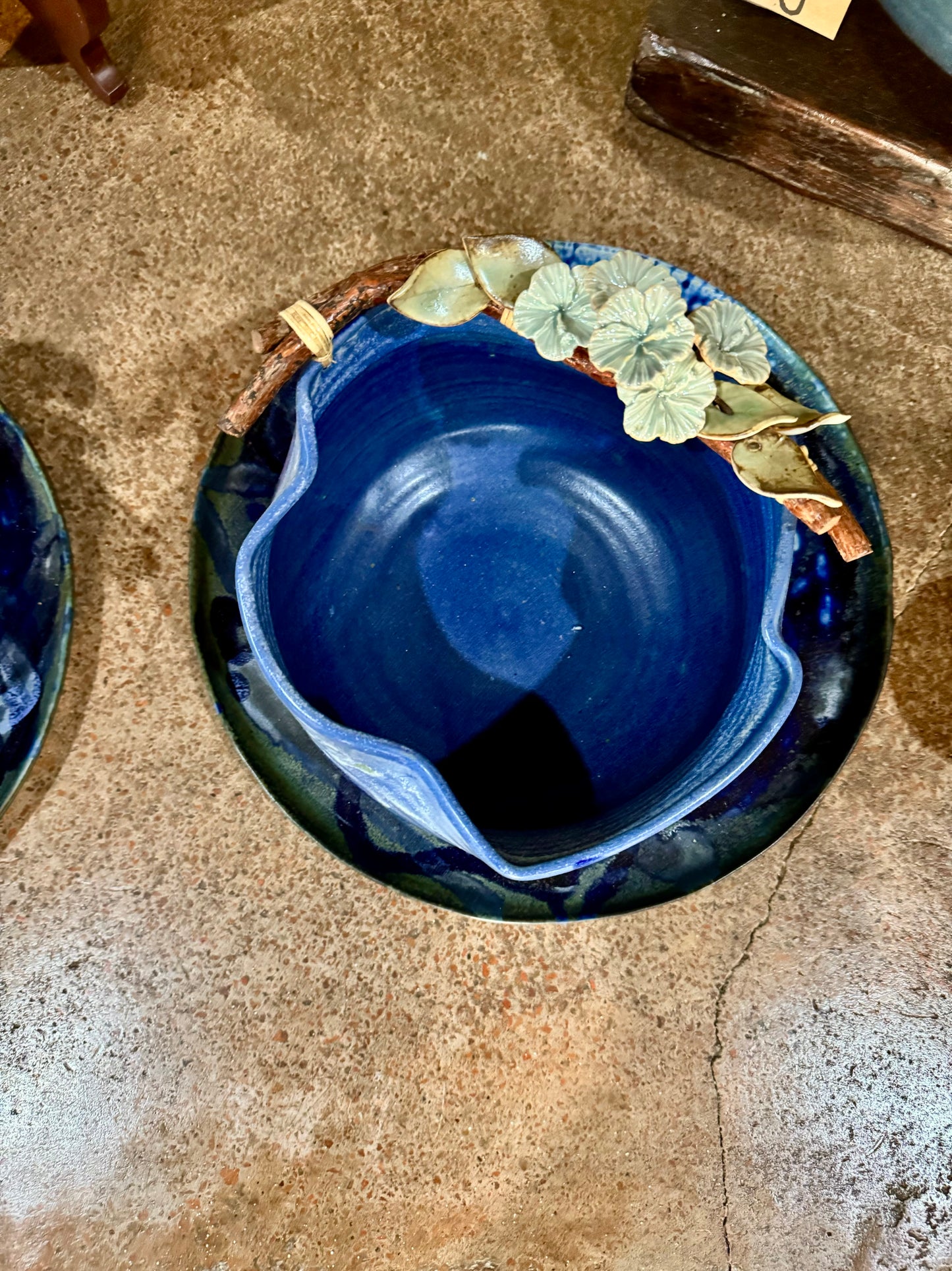 White Gumamela on Vines Bowl (Large)