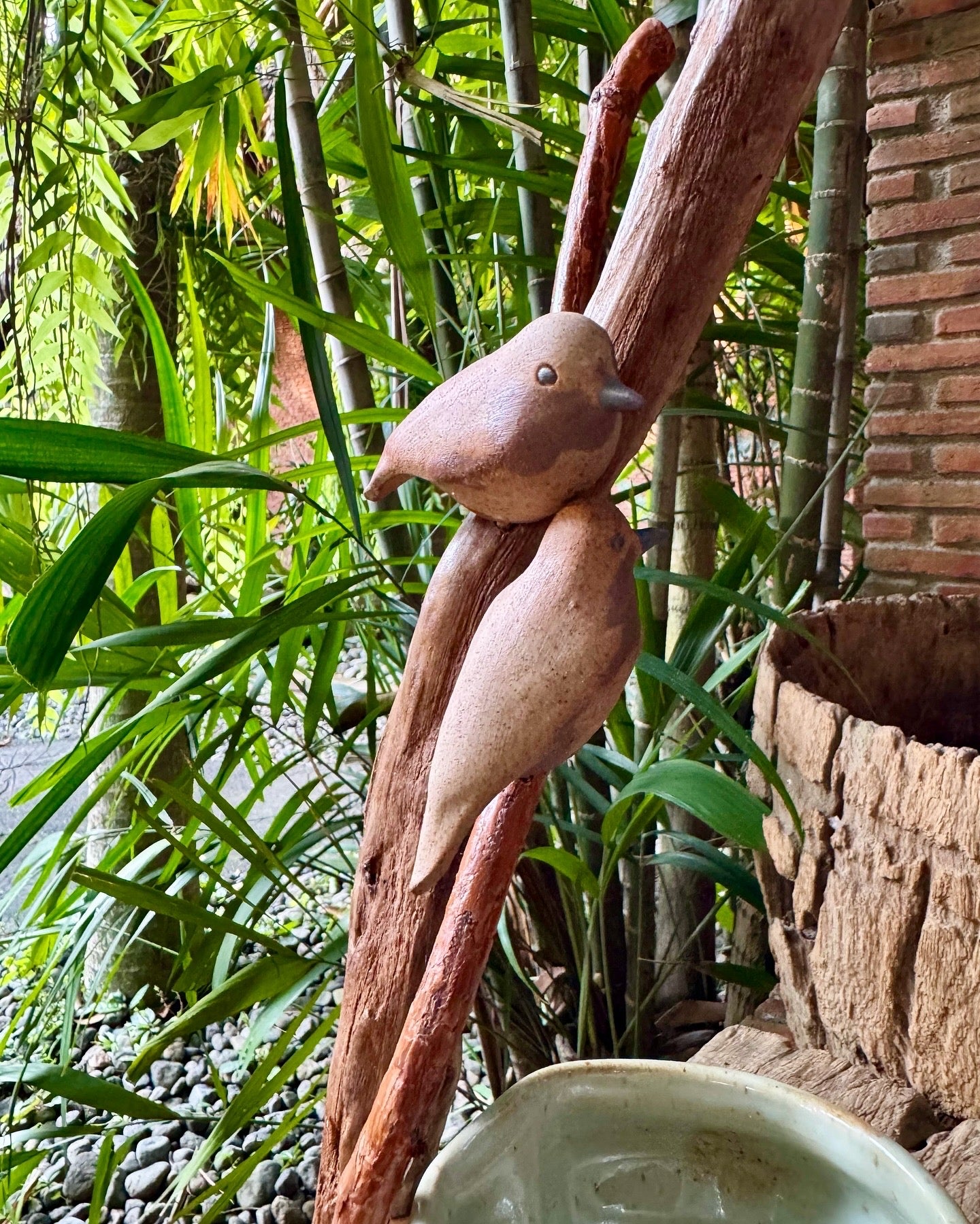 Birds on Vines and Driftwood Vase