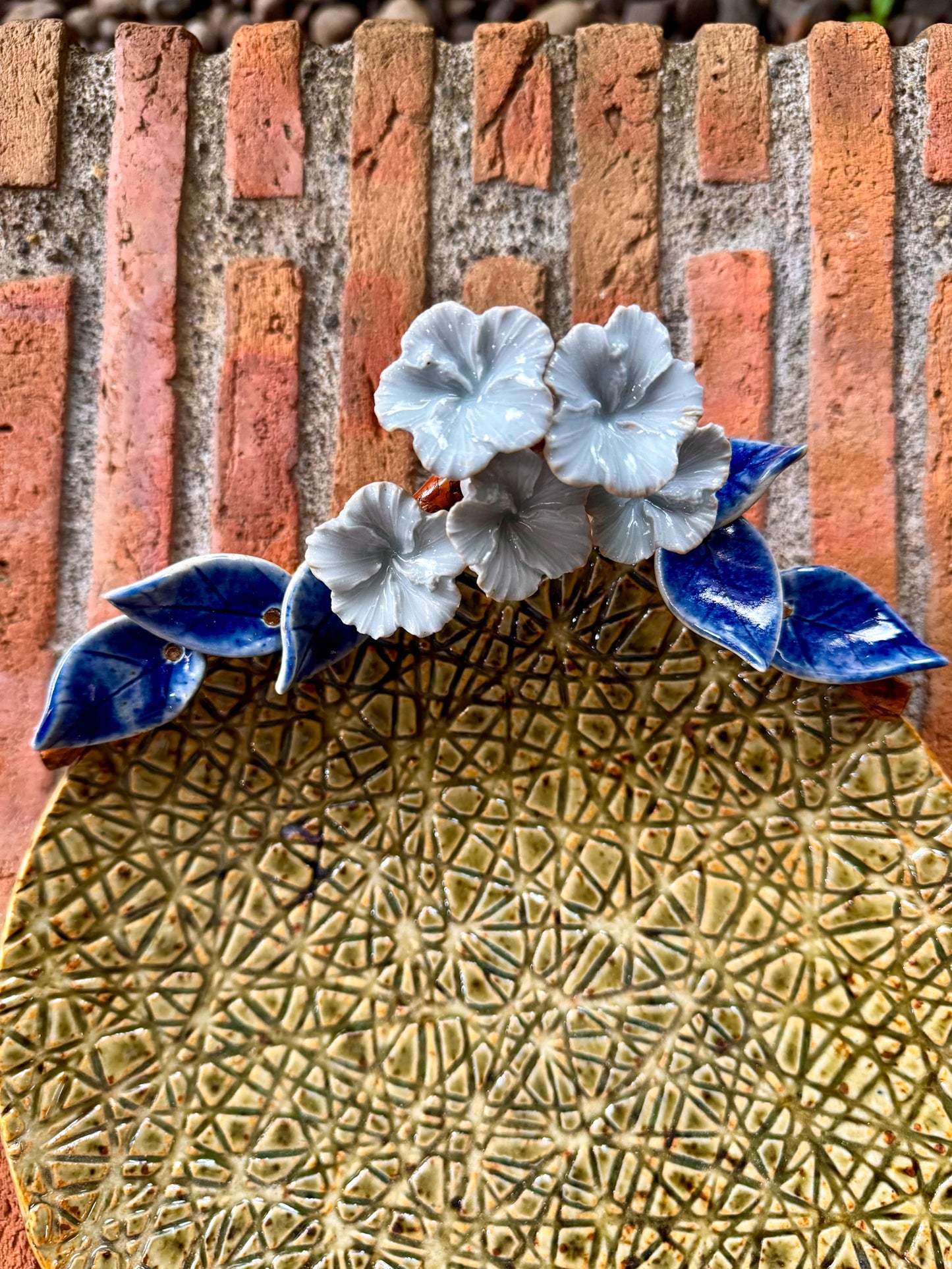 Plate with Gumamela Flowers