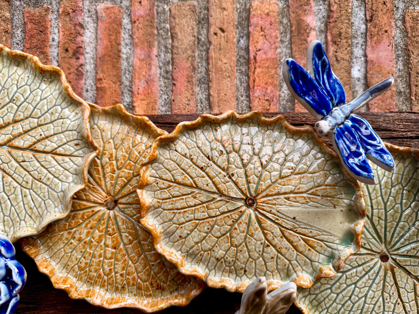 Lotus Pad with Flowers& Dragonflies Tabletop