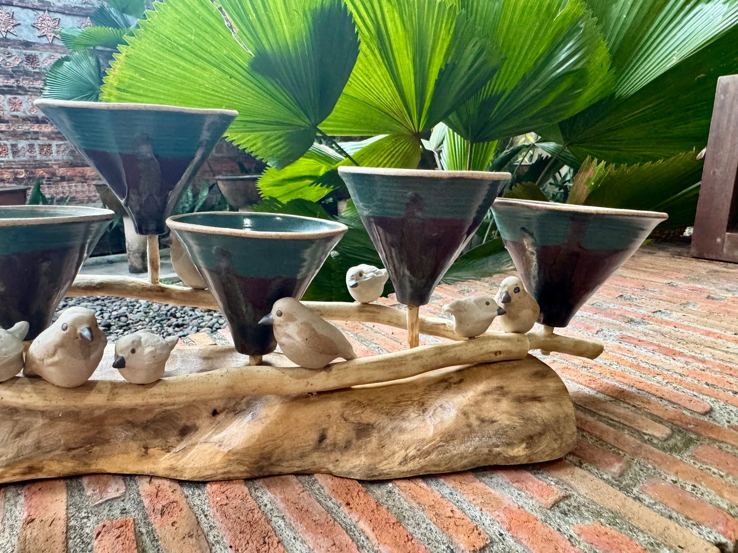 Funnel Vase with Birds Tabletop