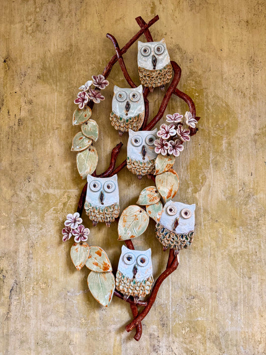 Owls on Roots Wall Hang