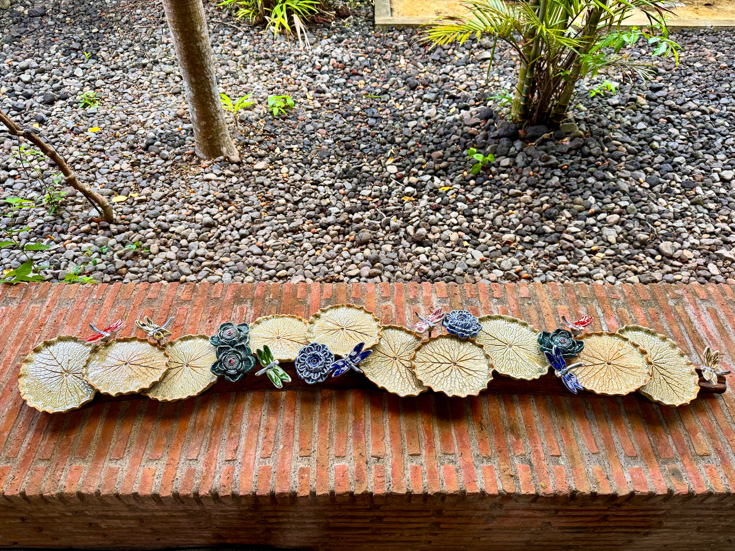 Lotus Pad with Flowers& Dragonflies Tabletop