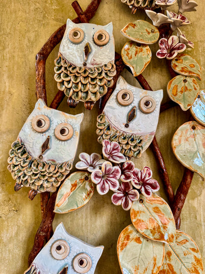 Owls on Roots Wall Hang
