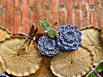 Lotus Pad with Flowers& Dragonflies Tabletop