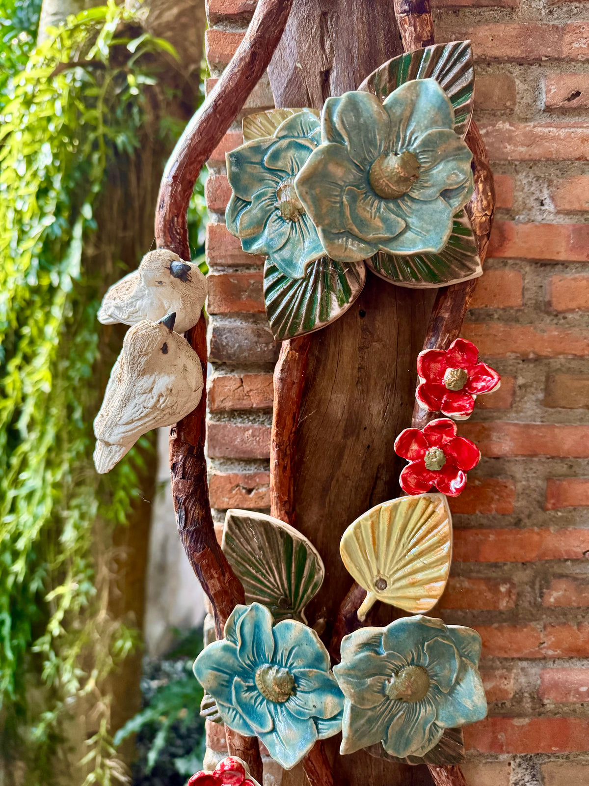 Flowers with Birds Wall Hang