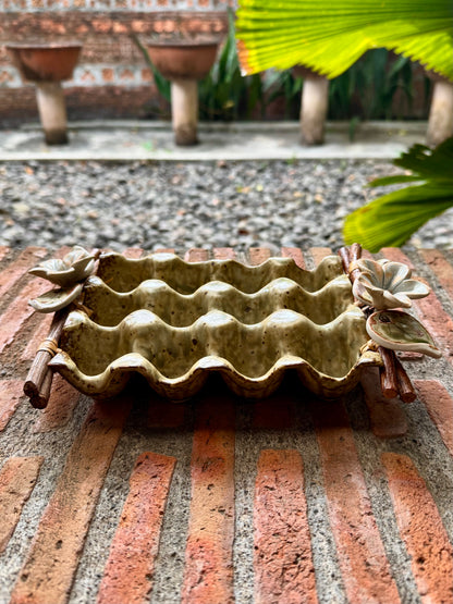 Ceramic Egg Crate with Flowers