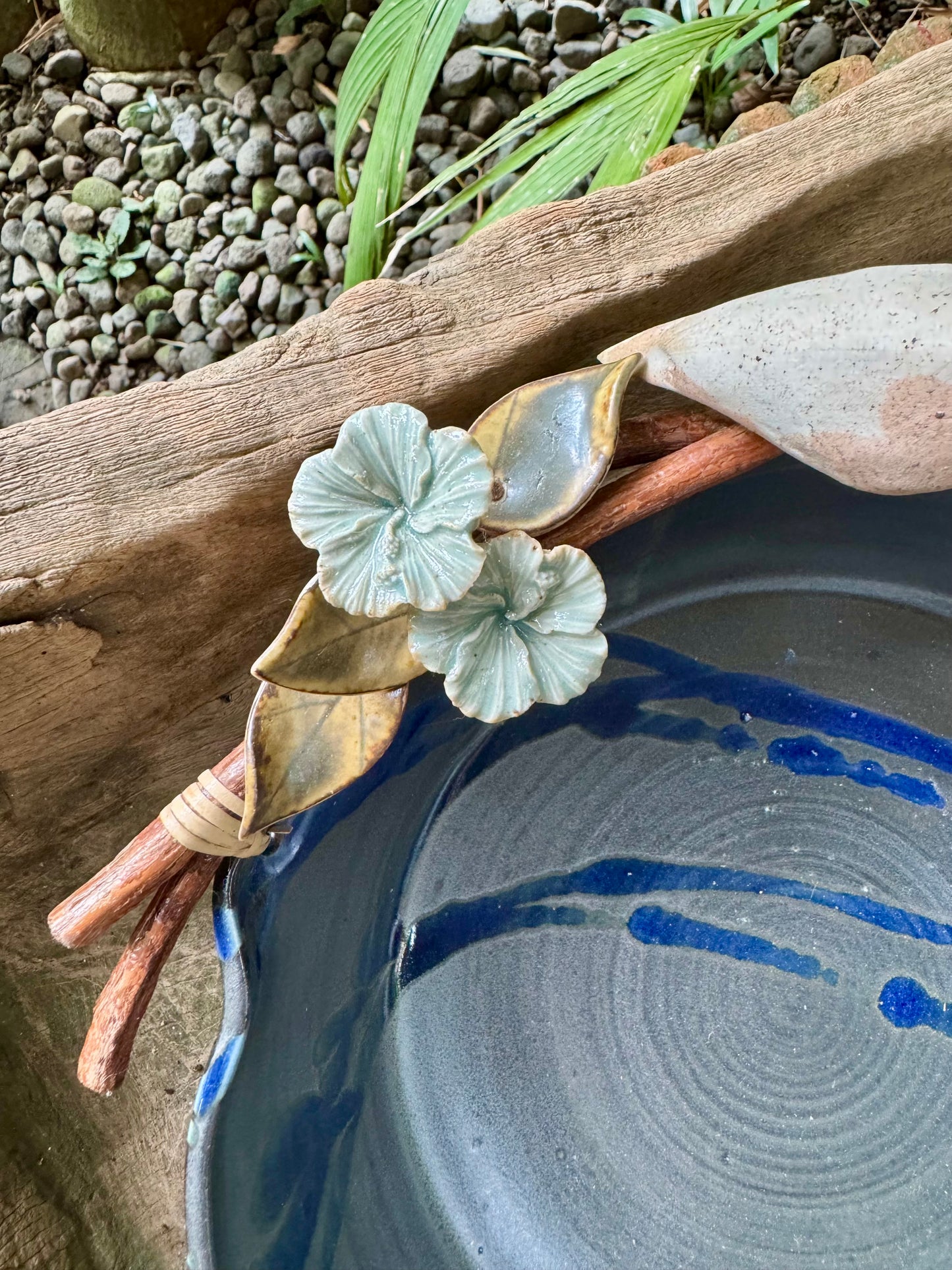 Bowl with Birds and Flowers on Roots