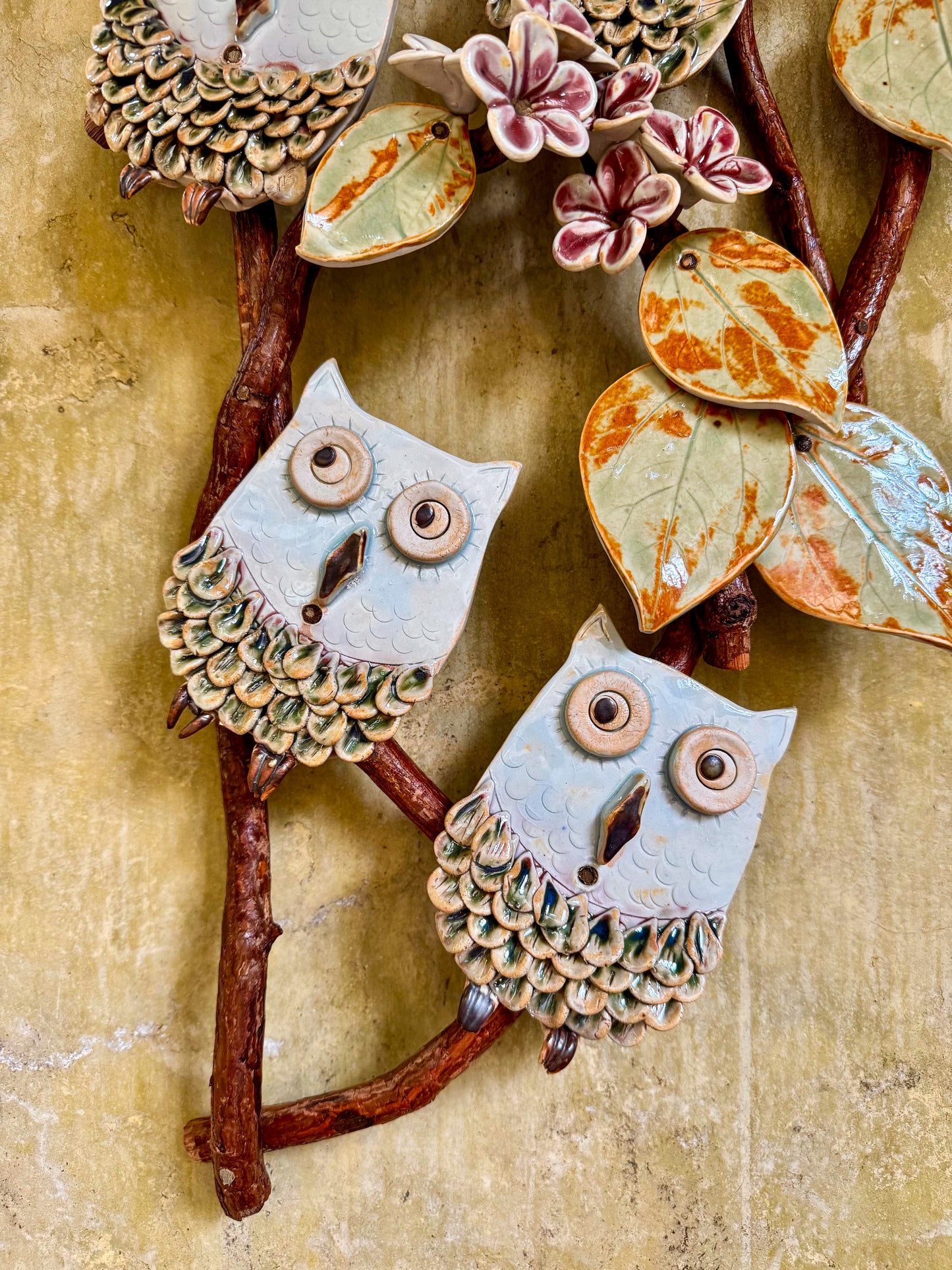 Owls on Roots Wall Hang
