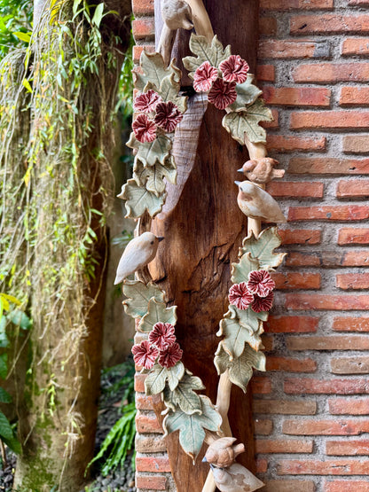 Gumamela with Birds Wall Hang