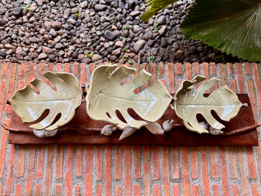 Monstera with Birds on Vines Tabletop (Glossy)