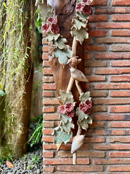 Gumamela with Birds Wall Hang