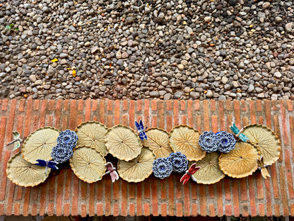 Lotus Pad with Flowers& Dragonflies Tabletop