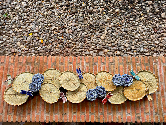 Lotus Pad with Flowers& Dragonflies Tabletop