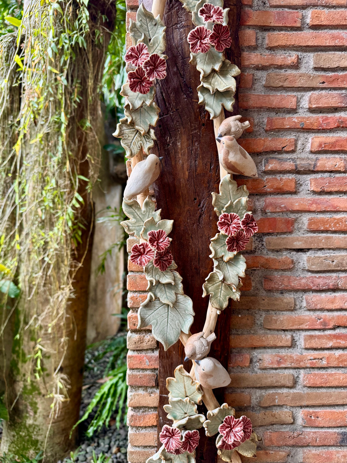 Gumamela with Birds Wall Hang