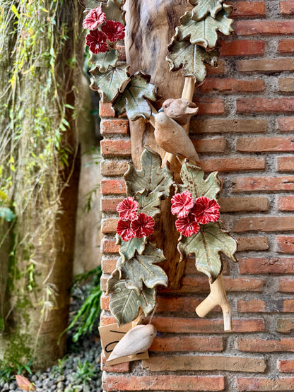 Gumamela with Birds Wall Hang