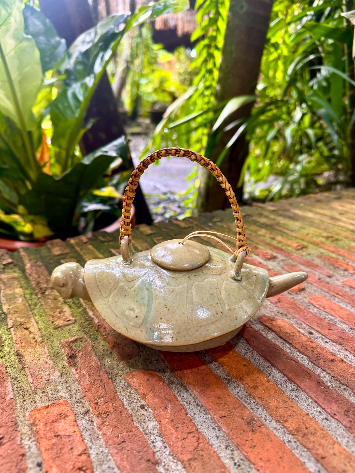 Turtle Teapot with Two Teacups