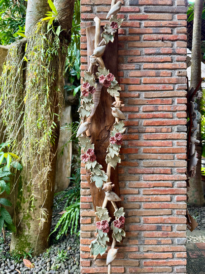 Gumamela with Birds Wall Hang