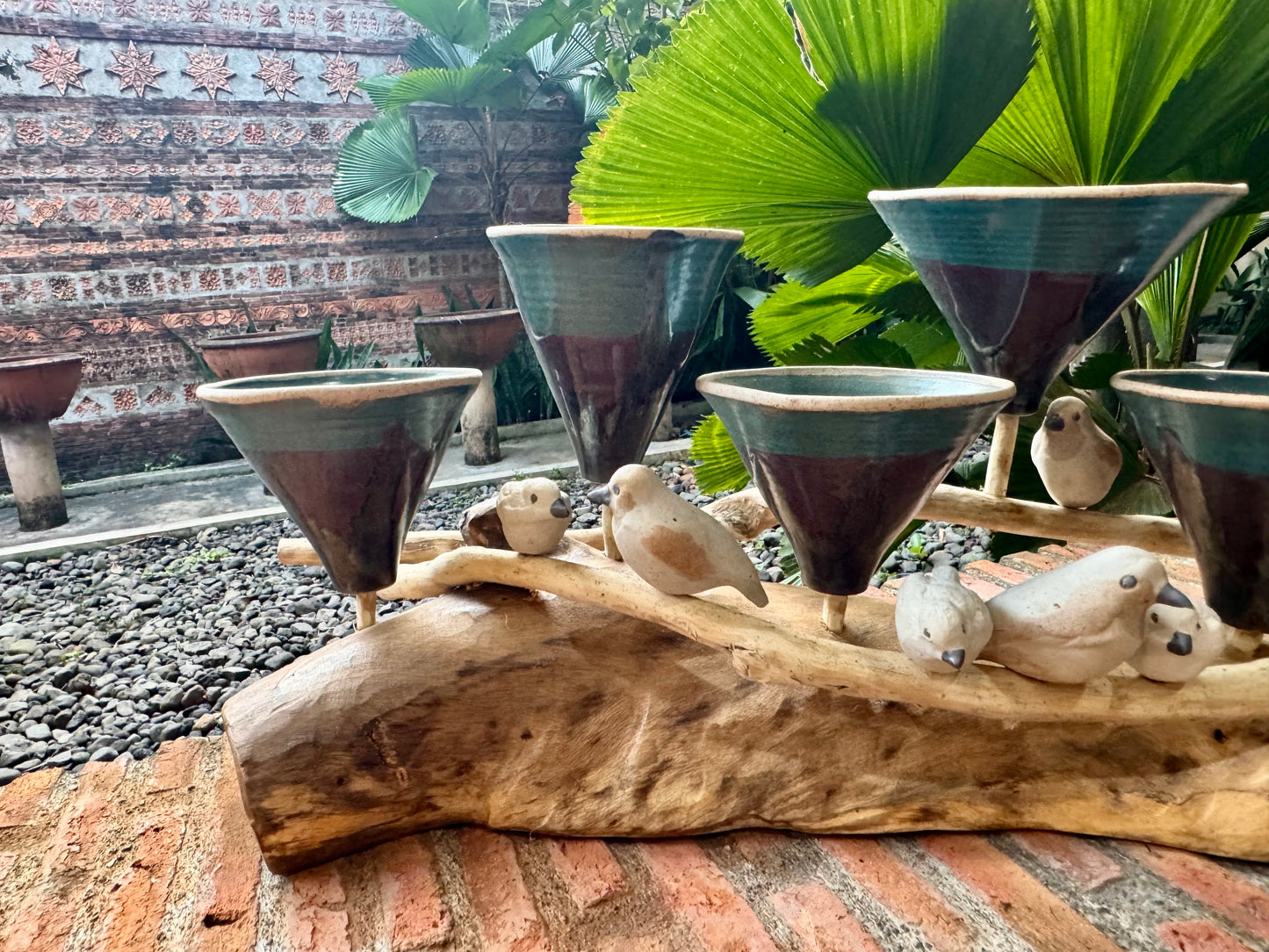 Funnel Vase with Birds Tabletop