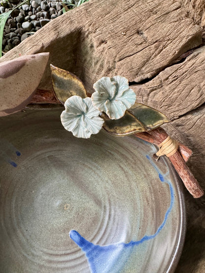 Bowl with Birds and Flowers on Roots