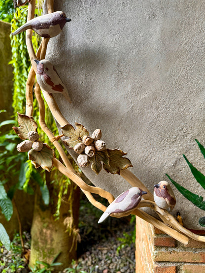 Fossilized Fern Wall Hang with Birds