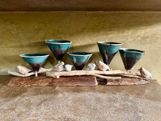 Funnel Vase with Birds Tabletop