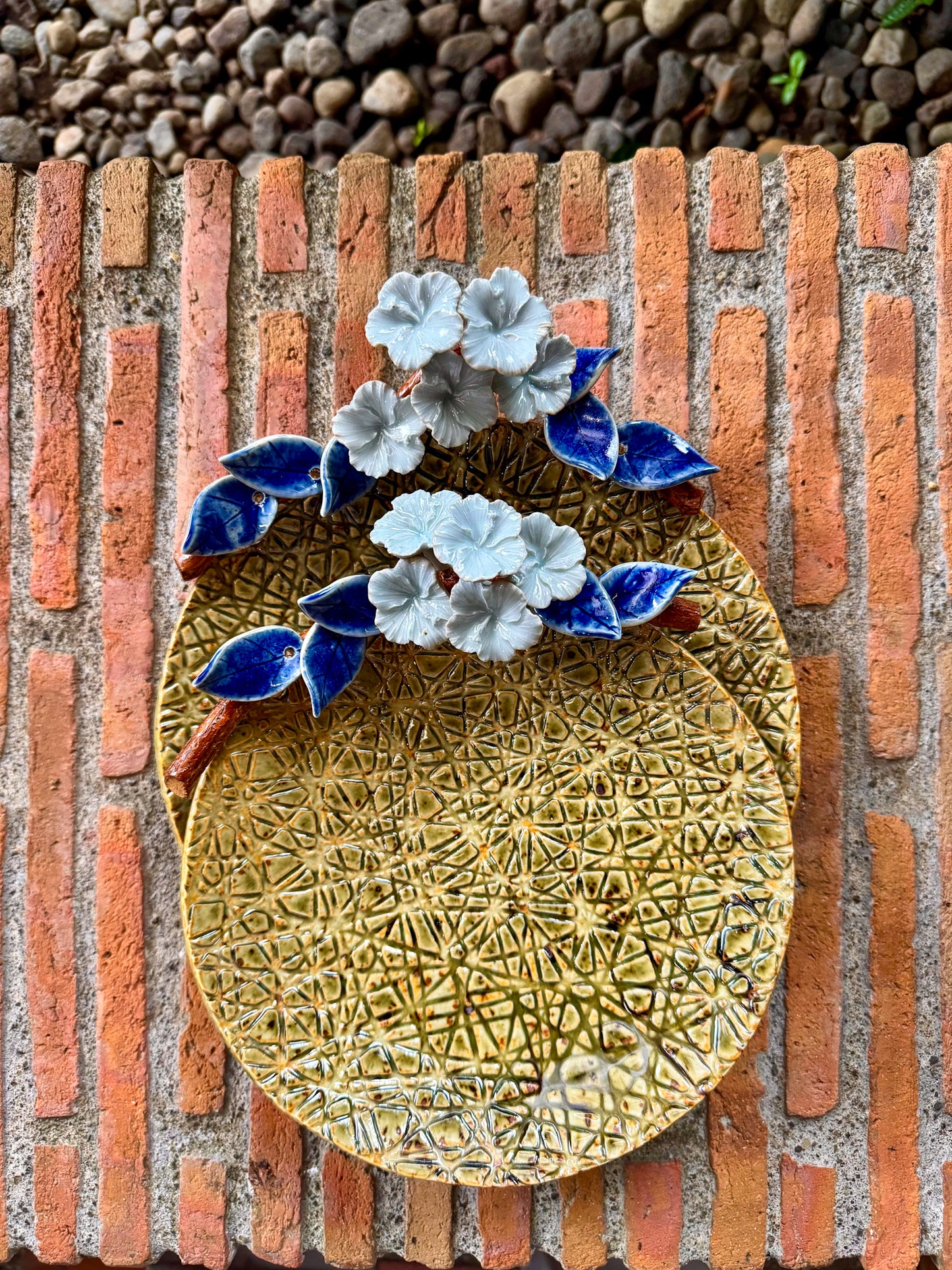 Plate with Gumamela Flowers