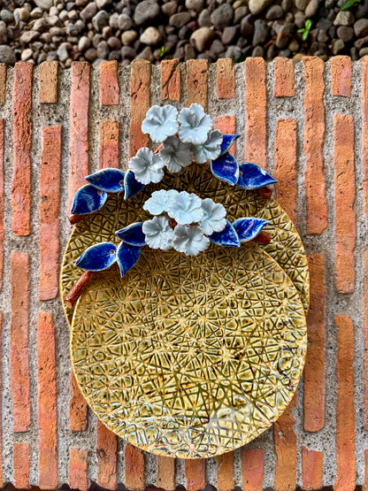 Plate with Gumamela Flowers