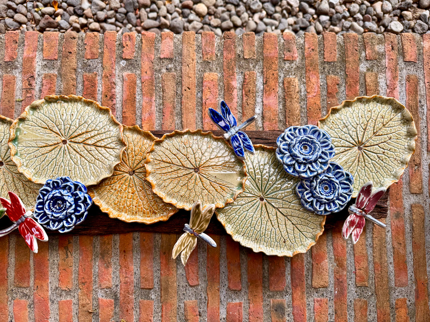 Lotus Pad with Flowers& Dragonflies Tabletop