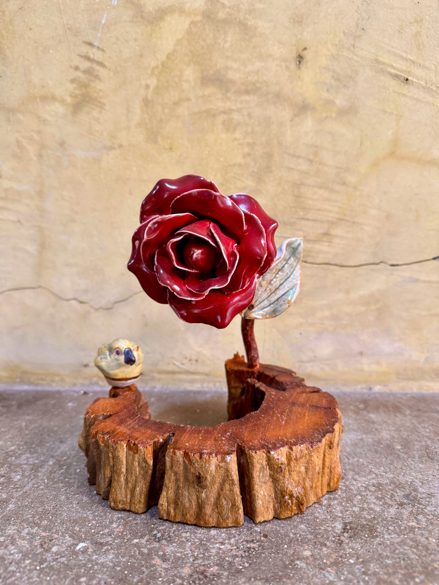 Rose & Bird w/ Coaster Tabletop