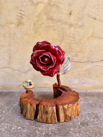 Rose & Bird w/ Coaster Tabletop