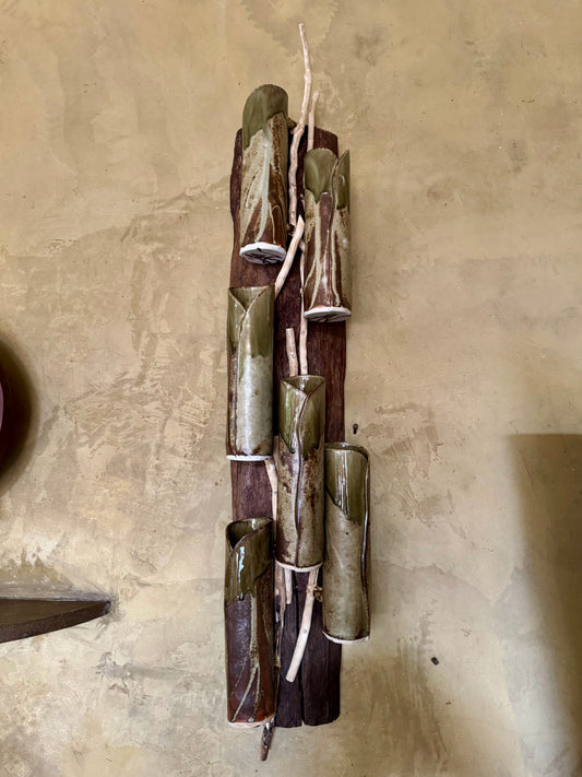 Bamboo Flute Vase Wall Hang