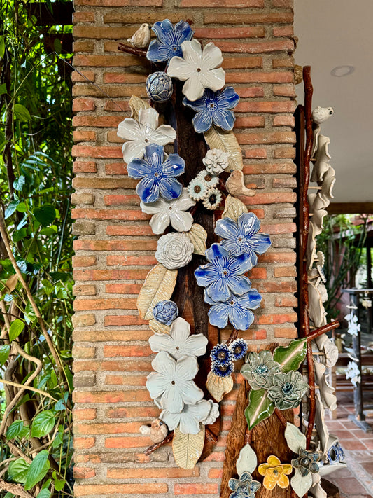 Flowers with Birds Wall Hang