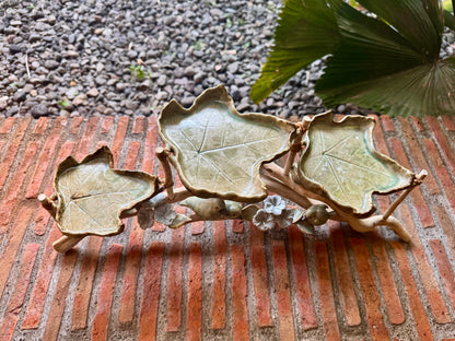 Leaf Plate with Birds and Flowers Tabletop