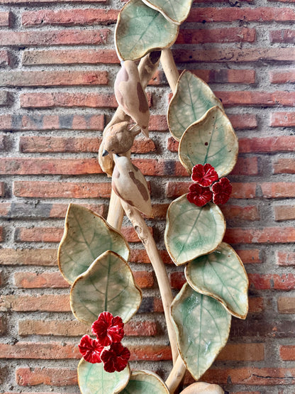 Gumamela with Birds Wall Hang
