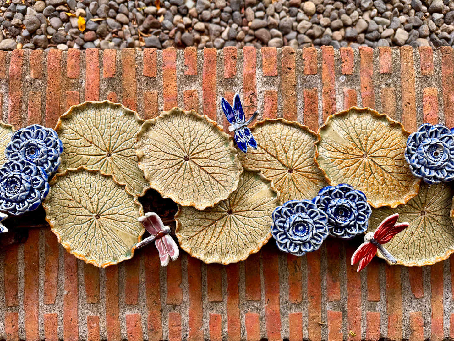 Lotus Pad with Flowers& Dragonflies Tabletop