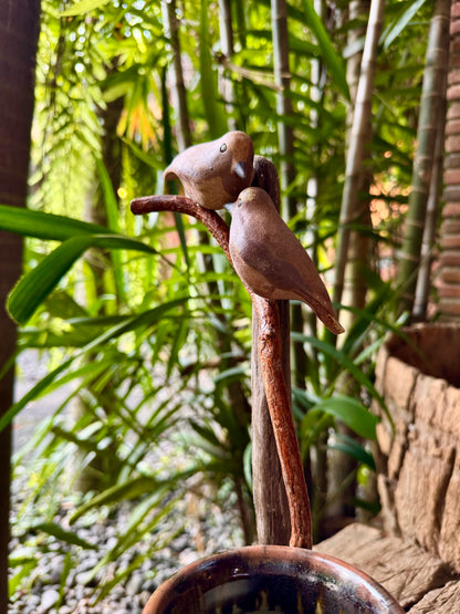 Birds on Vines and Driftwood Vase