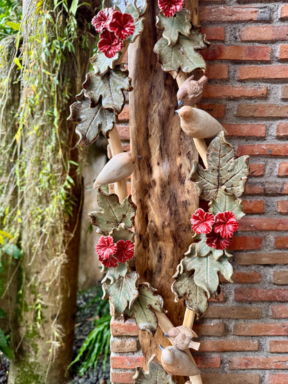 Gumamela with Birds Wall Hang