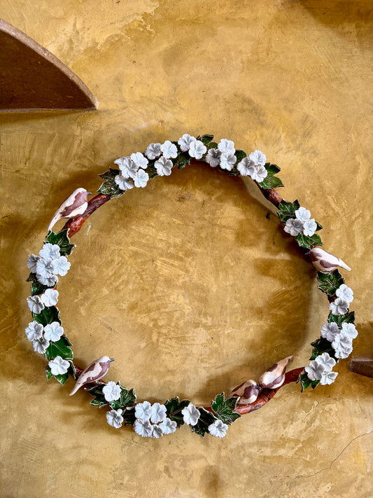 Wreath with Gumamela and Birds Wall Hang