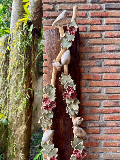 Gumamela with Birds Wall Hang