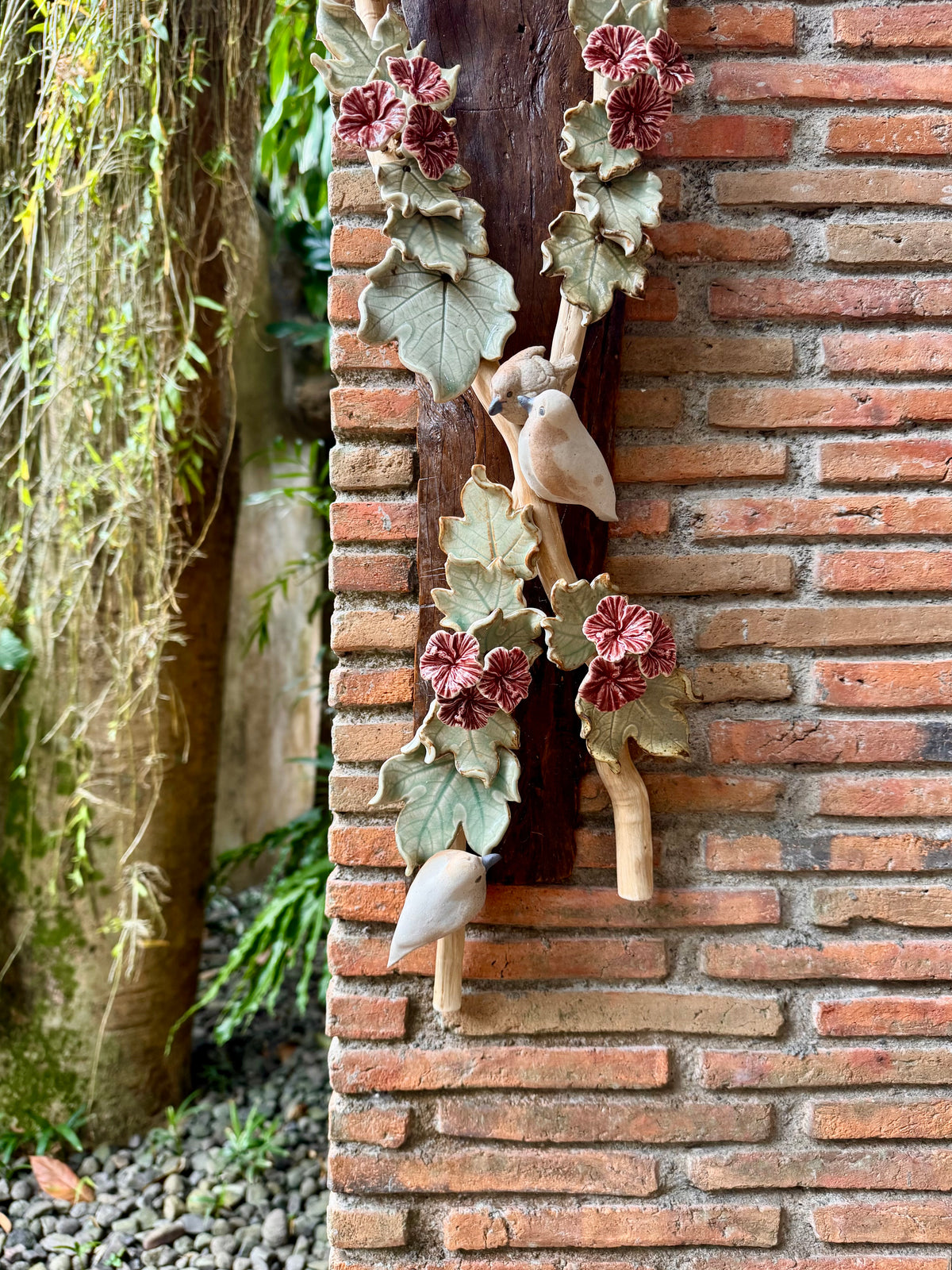 Gumamela with Birds Wall Hang