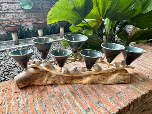 Funnel Vase with Birds Tabletop