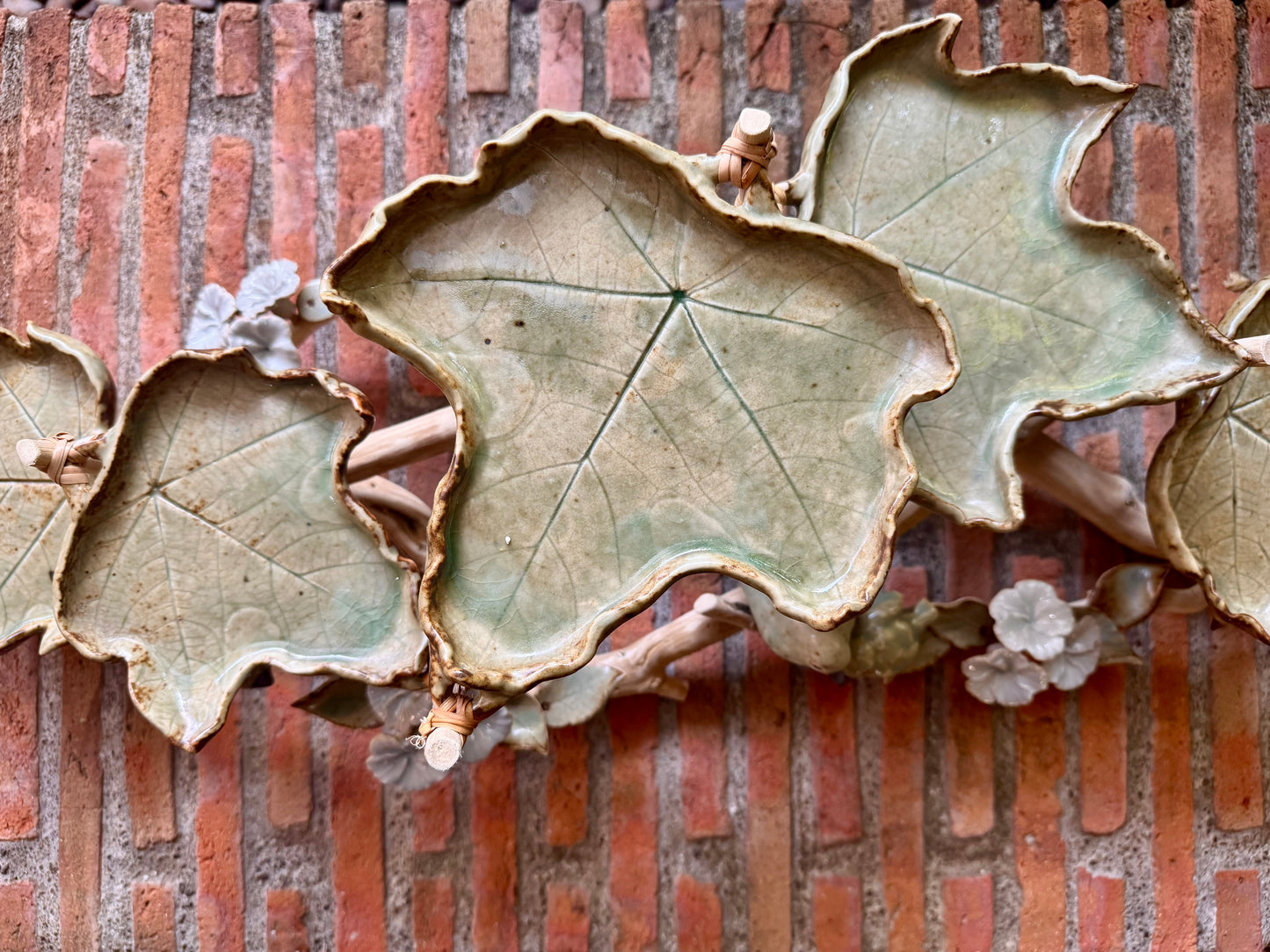 Leaf Plate with Birds and Flowers Tabletop