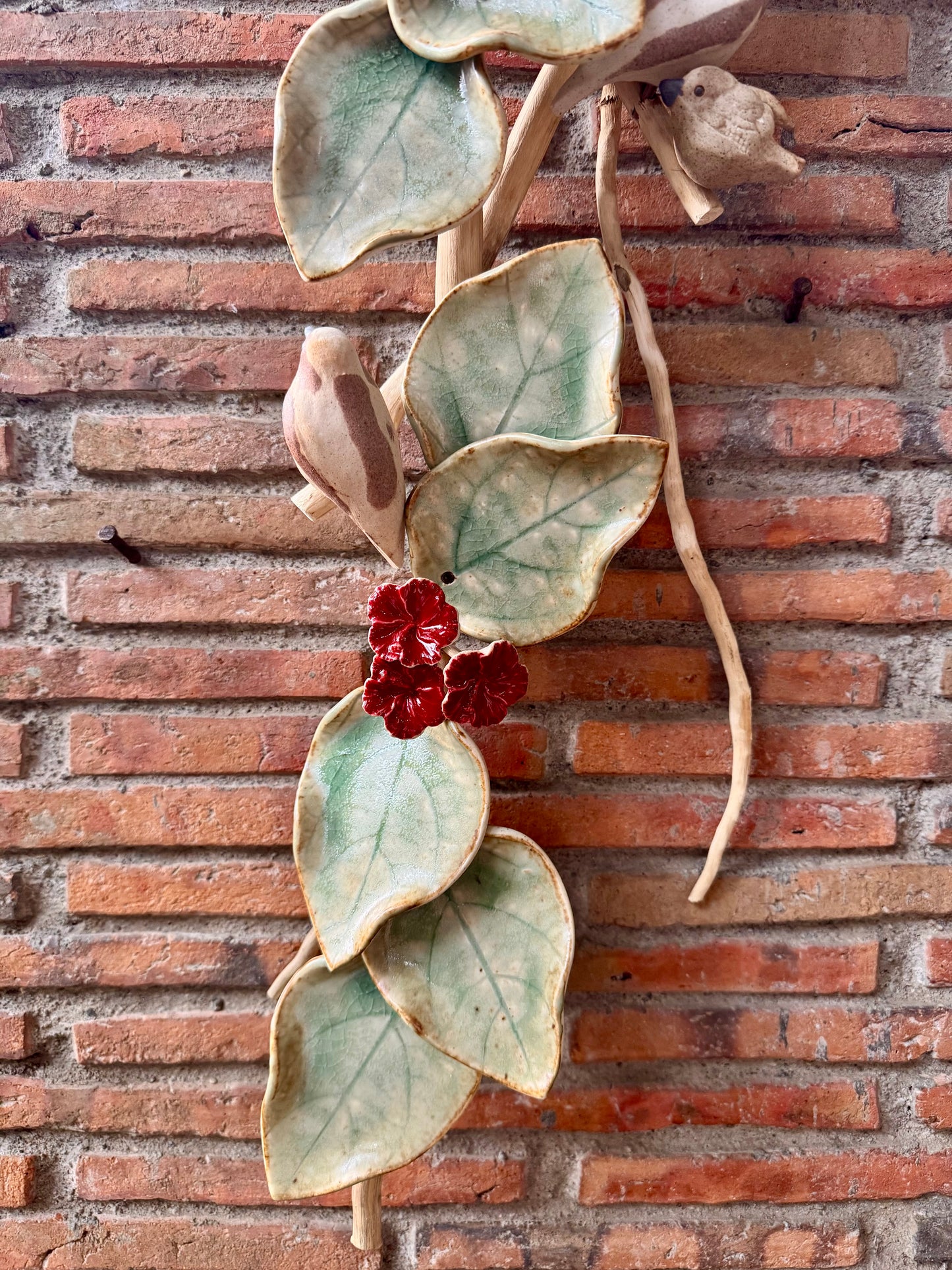 Gumamela with Birds Wall Hang