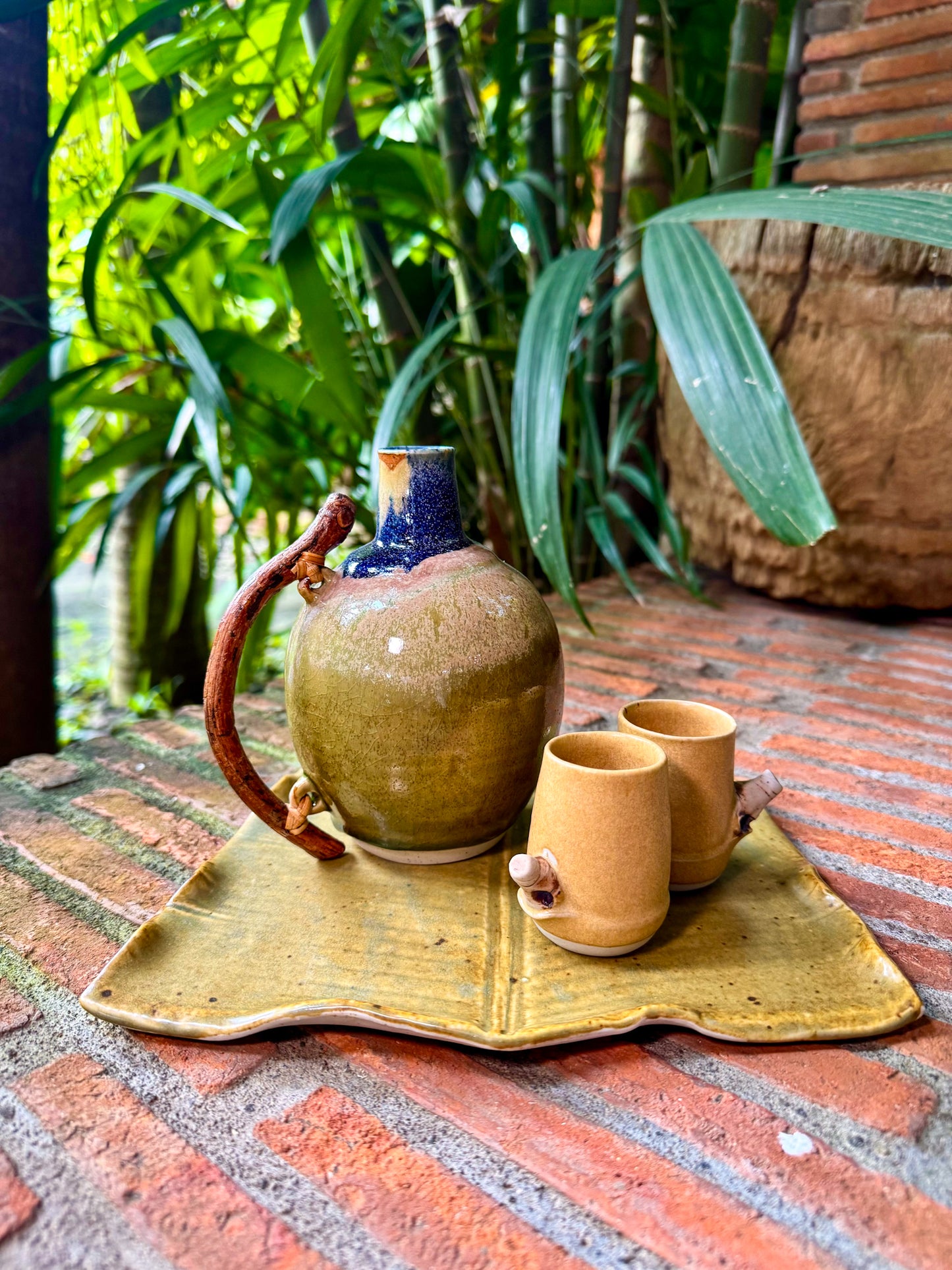 Jar/Vase with Vine Handle