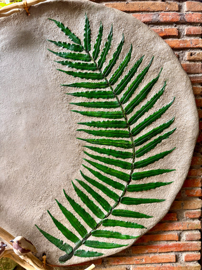 Fossilized Fern Wall Hang with Birds