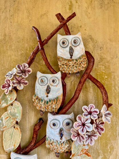 Owls on Roots Wall Hang
