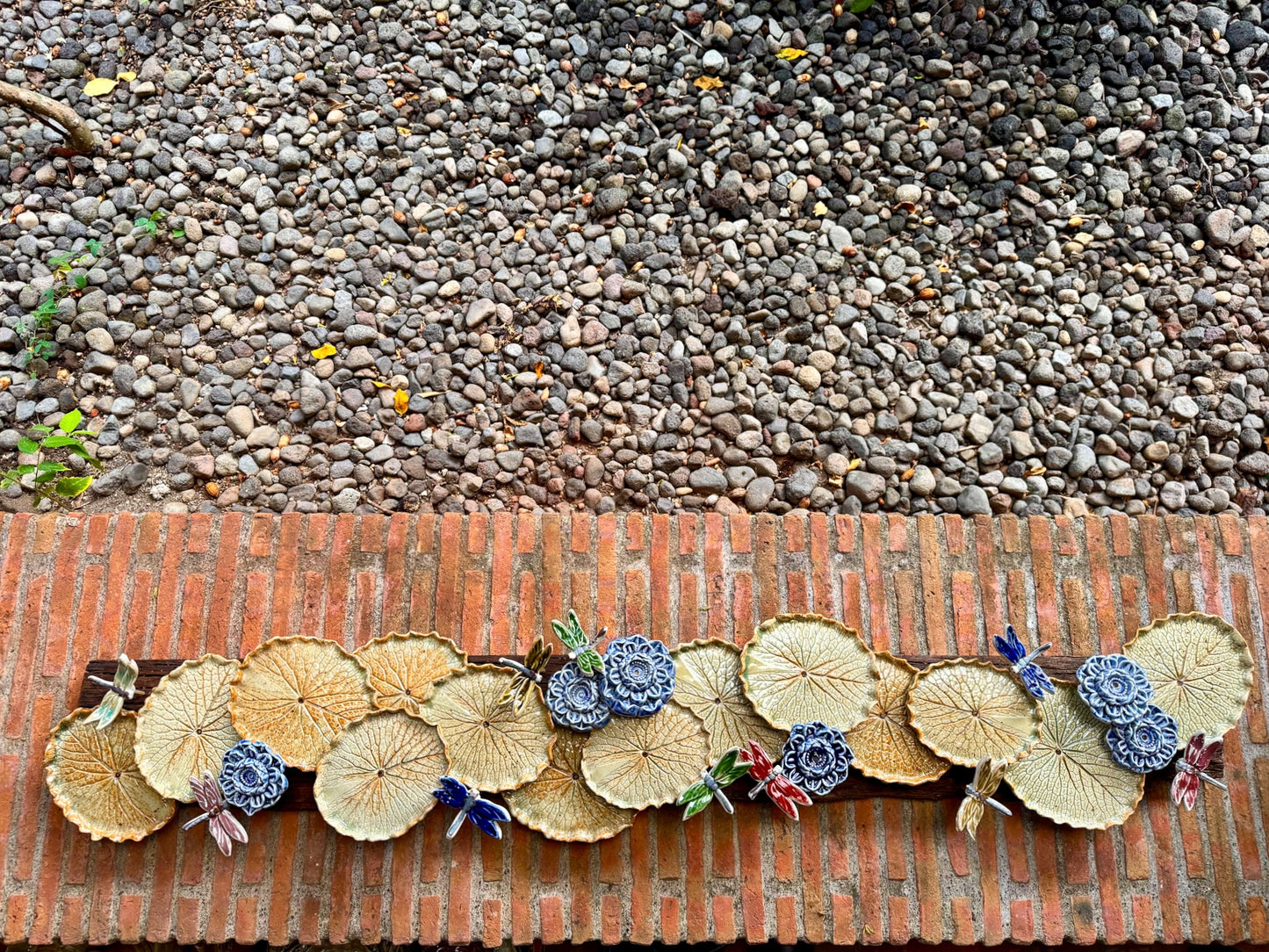 Lotus Pad with Flowers& Dragonflies Tabletop