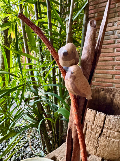Birds on Vines and Driftwood Vase